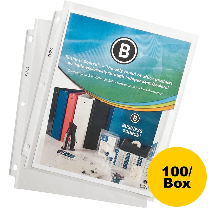 Business Source 74551 Sheet Protectors,Top Load,1.9mil,11-Inch x8-1/2-Inch ,100/BX,Clear - Image 2